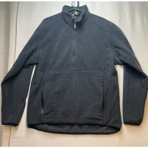 Duluth Trading fleece sweater mens large 1/4 zip mock long sleeve gray blue